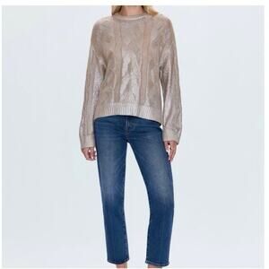 NEW PISTOLA Metallic Everly Sweater | Gilded Castle | 100% Cotton | Small